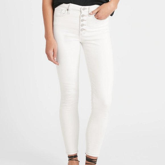 Banana Republic Denim - Banana Republic High-Rise Skinny Button Fly Jean size 30 White